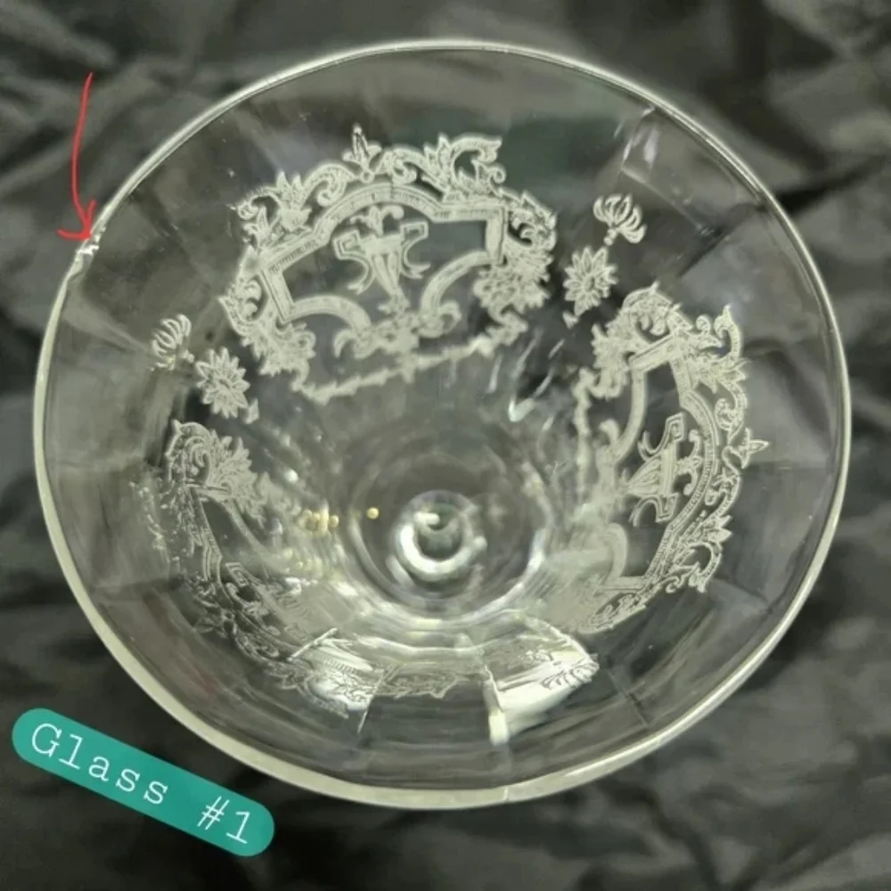 3 Morgantown Glass Co's Virginia Cordial Etched in Clear Wine/Water Glass - Picture 6 of 16